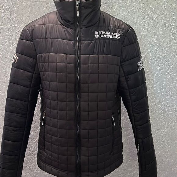 Superdry Black Puffer Snow Ski Jacket Size L - Picture 1 of 13